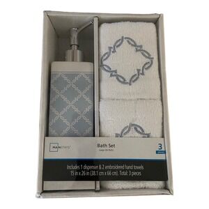 Mainstays Diamond Light Blue 3 Piece Bath Set New